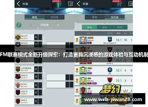 FM联赛模式全新升级探索：打造更具沉浸感的游戏体验与互动机制